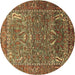 Round Animal Brown Traditional Rug, urb770brn