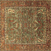 Square Machine Washable Animal Brown Traditional Rug, wshurb770brn