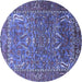 Round Animal Blue Traditional Rug, urb770blu