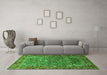 Machine Washable Animal Green Traditional Area Rugs in a Living Room,, wshurb770grn