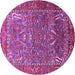 Round Machine Washable Animal Pink Traditional Rug, wshurb770pnk