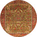 Round Animal Orange Traditional Rug, urb770org