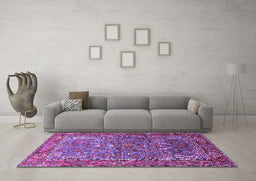 Machine Washable Animal Purple Traditional Area Rugs in a Living Room, wshurb770pur