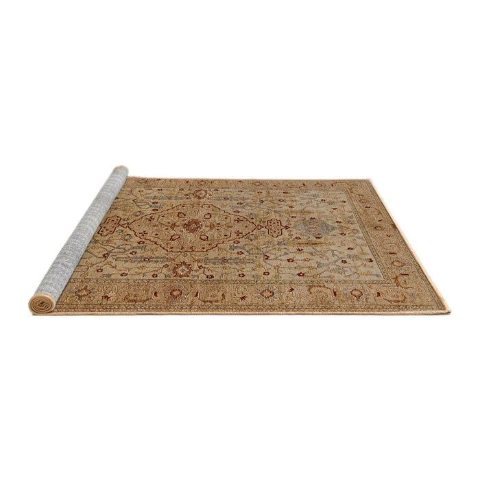 Sideview of Machine Washable Industrial Modern Brown Sand Brown Rug, wshurb771