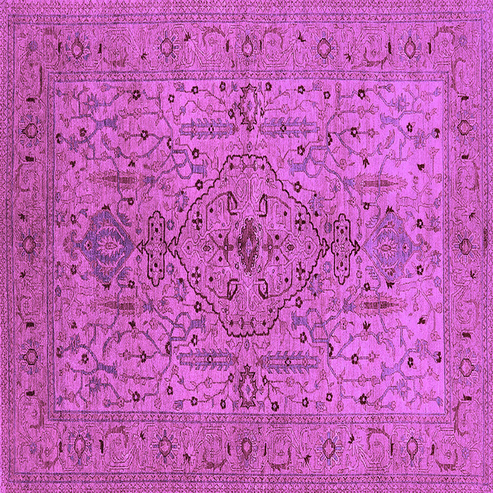 Square Machine Washable Oriental Purple Traditional Area Rugs, wshurb771pur