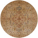 Round Mid-Century Modern Brown Sand Brown Oriental Rug, urb771