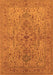 Machine Washable Oriental Orange Traditional Area Rugs, wshurb771org