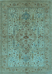 Oriental Light Blue Traditional Rug, urb771lblu