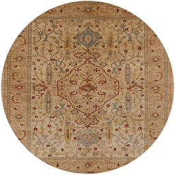 Round Machine Washable Industrial Modern Brown Sand Brown Rug, wshurb771