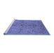 Sideview of Machine Washable Oriental Blue Traditional Rug, wshurb771blu