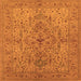 Square Oriental Orange Traditional Rug, urb771org