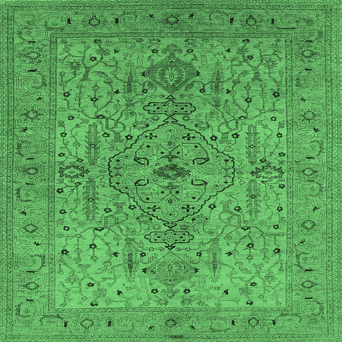 Square Oriental Emerald Green Traditional Rug, urb771emgrn
