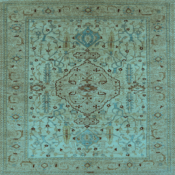 Square Oriental Light Blue Traditional Rug, urb771lblu