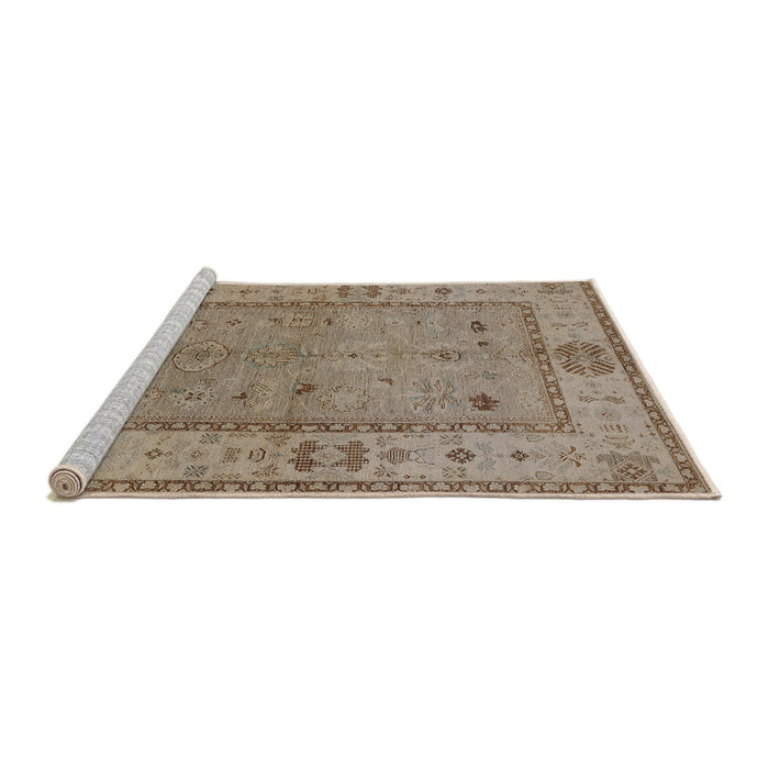 Sideview of Machine Washable Industrial Modern Brown Rug, wshurb772