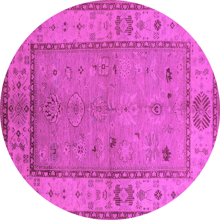 Round Oriental Pink Traditional Rug, urb772pnk