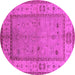 Round Oriental Pink Traditional Rug, urb772pnk