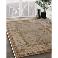 Mid-Century Modern Brown Oriental Rug, urb772