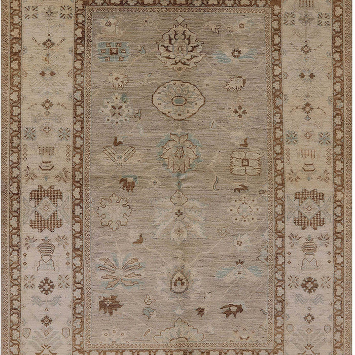 Mid-Century Modern Brown Oriental Rug, urb772