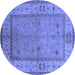 Round Oriental Blue Traditional Rug, urb772blu