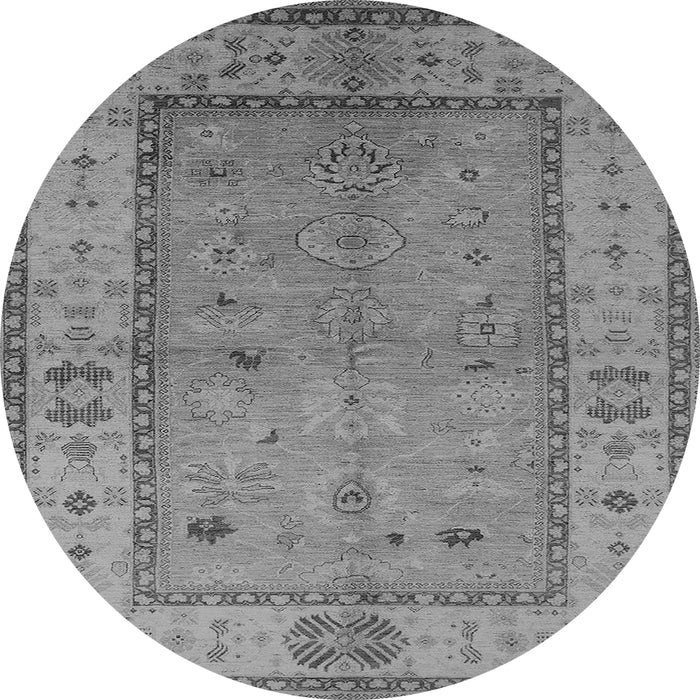 Round Oriental Gray Traditional Rug, urb772gry