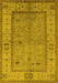 Machine Washable Oriental Yellow Traditional Rug, wshurb772yw