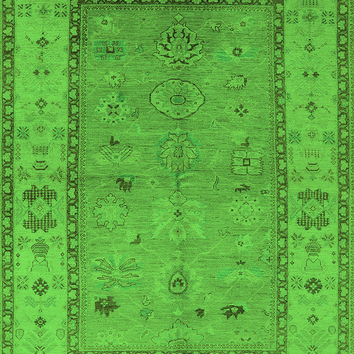 Oriental Green Traditional Rug, urb772grn