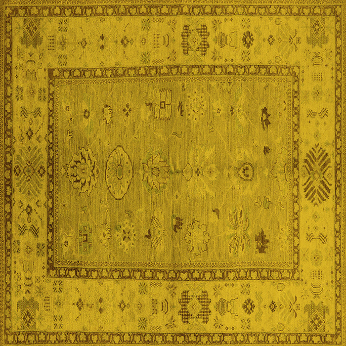 Square Oriental Yellow Traditional Rug, urb772yw