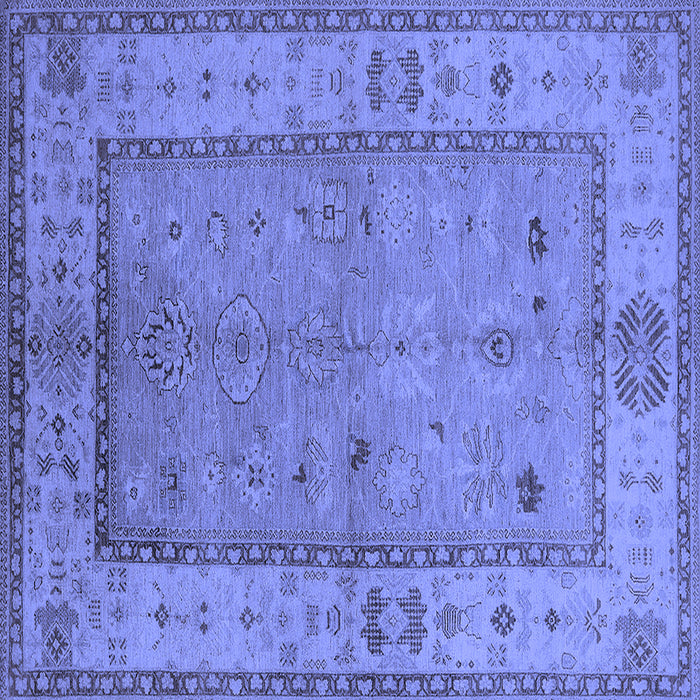 Square Machine Washable Oriental Blue Traditional Rug, wshurb772blu