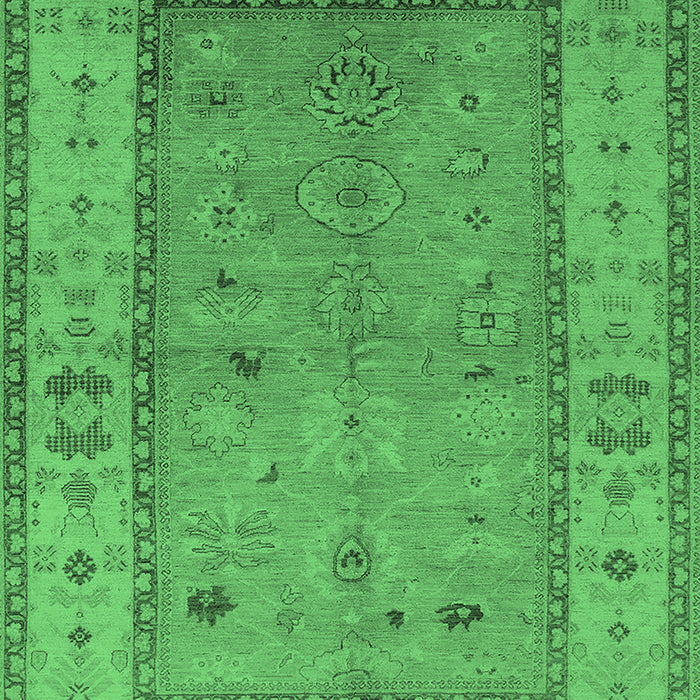 Machine Washable Oriental Emerald Green Traditional Area Rugs, wshurb772emgrn