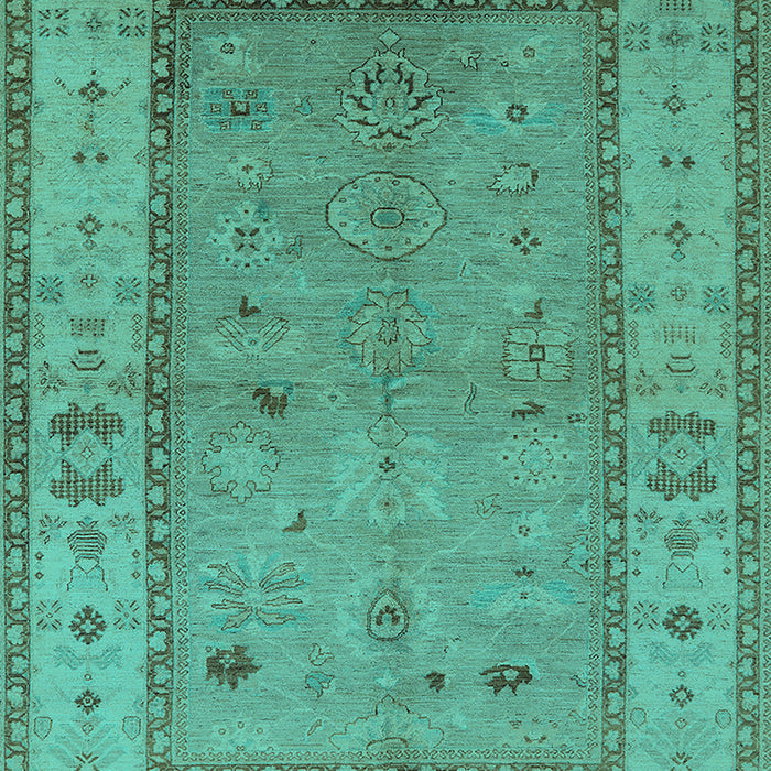 Machine Washable Oriental Turquoise Traditional Area Rugs, wshurb772turq