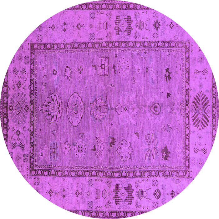 Round Machine Washable Oriental Purple Traditional Area Rugs, wshurb772pur