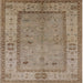 Square Mid-Century Modern Brown Oriental Rug, urb772