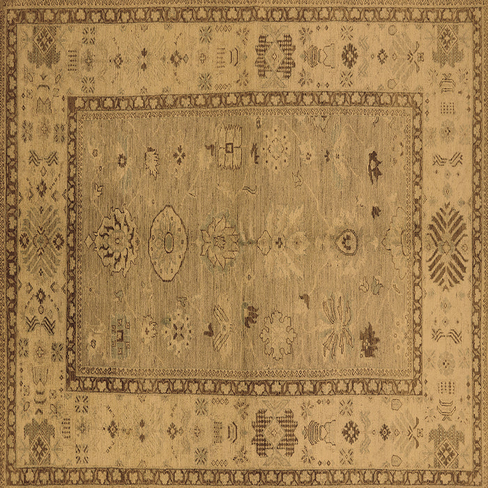 Square Oriental Brown Traditional Rug, urb772brn