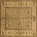 Square Oriental Brown Traditional Rug, urb772brn