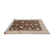 Sideview of Machine Washable Industrial Modern Sienna Brown Rug, wshurb773