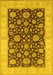 Machine Washable Oriental Yellow Traditional Rug, wshurb773yw