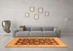 Machine Washable Oriental Orange Traditional Area Rugs in a Living Room, wshurb773org