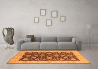 Machine Washable Oriental Orange Traditional Rug, wshurb773org