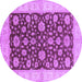 Round Machine Washable Oriental Purple Traditional Area Rugs, wshurb773pur