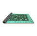 Sideview of Oriental Turquoise Traditional Rug, urb773turq