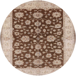 Round Machine Washable Industrial Modern Sienna Brown Rug, wshurb773