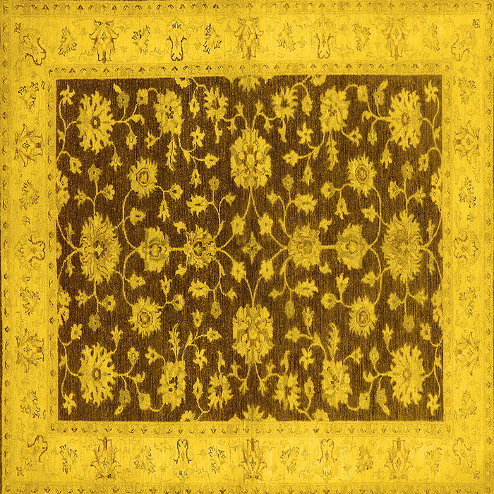 Square Oriental Yellow Traditional Rug, urb773yw