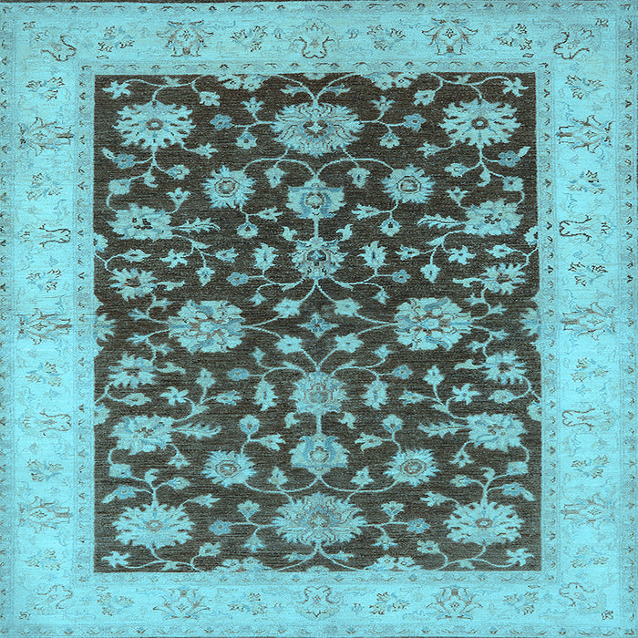 Square Oriental Light Blue Traditional Rug, urb773lblu