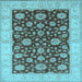 Square Oriental Light Blue Traditional Rug, urb773lblu