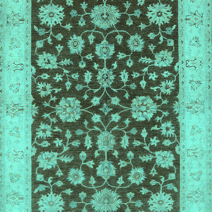 Machine Washable Oriental Turquoise Traditional Area Rugs, wshurb773turq