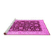 Sideview of Machine Washable Oriental Pink Traditional Rug, wshurb773pnk