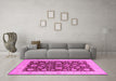 Machine Washable Oriental Pink Traditional Rug in a Living Room, wshurb773pnk