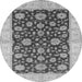 Round Oriental Gray Traditional Rug, urb773gry
