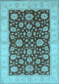 Oriental Light Blue Traditional Rug, urb773lblu