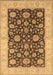 Machine Washable Oriental Brown Traditional Rug, wshurb773brn